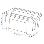 باکس درب دار پلاستیکی ایکیا مدل SAMLA ظرفیت 5 لیتر