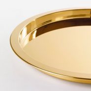 سینی استیل طلایی گرد ایکیا مدل GLATTIS